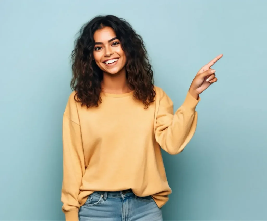 Patient Smiling and Pointing